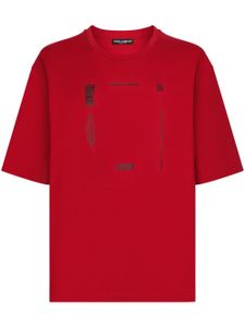 Dolce & Gabbana DGVIB3 text-print cotton T-shirt - Rouge