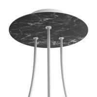 Ronde plafondkap minimalistisch 3 uitgangen - kleur zwart marmer 20 cm