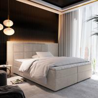 2dekans Opberg Boxspring Levi 90 x 200 (R) Creme - Zonder HB - [Niet in originele verpakking + schade en vlekken]