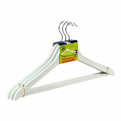 Kledinghangers Hidalgo Wit Hout (3 Stuks)