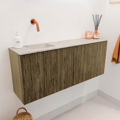 Toiletmeubel Mondiaz Joya Dlux | 100 cm | Meubelkleur Dusk | Faye wastafel Ostra Wasbak Links | Zonder kraangat(en)