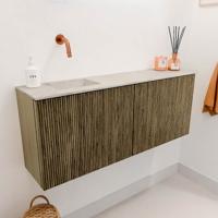 Toiletmeubel Mondiaz Joya Dlux | 100 cm | Meubelkleur Dusk | Faye wastafel Ostra Wasbak Links | Zonder kraangat(en)