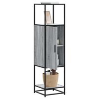 Hoge kast 35,5x35x139 cm bewerkt hout en metaal grijs sonoma