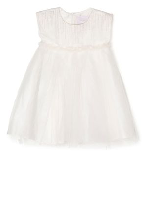 SHATHA ESSA robe à empiècements brodés - Blanc