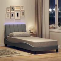 Bedframe zonder matras "Hanko" 80x200 cm stof lichtgrijs