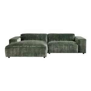 by fonQ Chunky Hoekbank met Chaise Longue Links - Moss - Rib