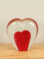 Glazen hartje rood, 11 cm. 2006RF