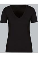 TRIGEMA Slim Fit Dames T-shirt zwart, Effen - thumbnail
