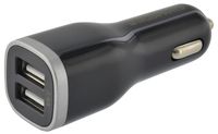 Mobiparts Car Charger Dual USB 2.4A + Micro USB Cable Black - thumbnail