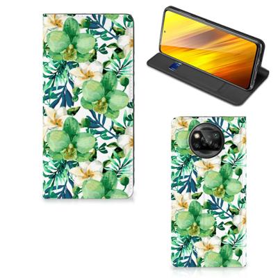 Xiaomi Poco X3 Pro | Poco X3 Smart Cover Orchidee Groen Xiaomi Poco X3 Pro | Poco X3 Smart Cover Orchidee Groen