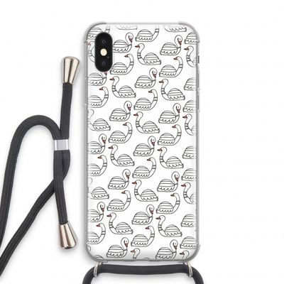 Zwanen: iPhone X Transparant Hoesje met koord