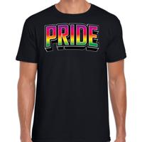 Bellatio Decorations Gay Pride T-shirt voor heren - zwart - pride - regenboog - LHBTI 2XL  -