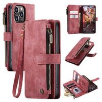 Caseme C30 Multifunctioneel iPhone 14 Pro Portemonnee Hoesje - Rood