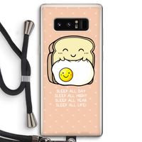 Sleep All Day: Samsung Galaxy Note 8 Transparant Hoesje met koord