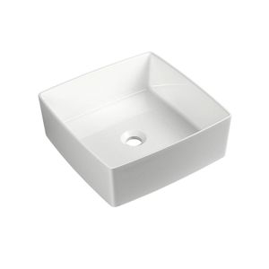 Waskom Opbouw Sapho Crox Vierkant 40x40x14 cm Cast Marble Wit