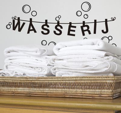Wastekst badkamer sticker