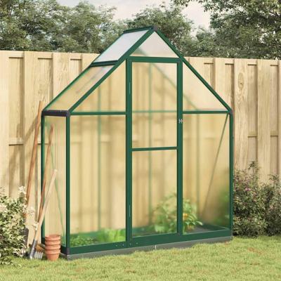 VidaXL Tuinkas met basisframe 169x58x202 cm aluminium groen