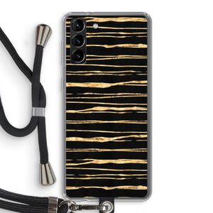 Gouden strepen: Samsung Galaxy S21 Plus Transparant Hoesje met koord