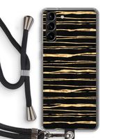 Gouden strepen: Samsung Galaxy S21 Plus Transparant Hoesje met koord