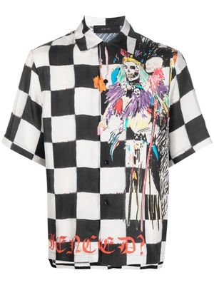 AMIRI chemise en soie à imprimé graphique - Noir