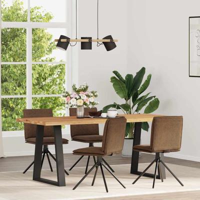 Eetkamerstoelen 4 st kunstsuède bruin