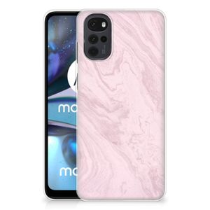 Motorola Moto G22 TPU Siliconen Hoesje Marble Pink - Origineel Cadeau Vriendin