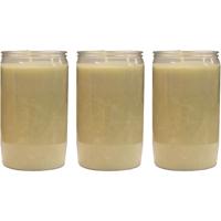 Grafkaars/gedenklicht - 3x - wit - 7 x 15 cm - 6 dagen brandtijd