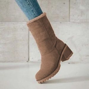 Plain West Style Autumn Suede Western Boots