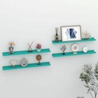 Wandschappen 4 st 80x9x3 cm blauw - thumbnail