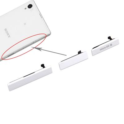 SIM-kaart Cap + USB Data opladen poort Cover + Micro SD kaart Cap stofdicht blok instellen voor Sony Xperia Z1 / L39h / C6903(White)