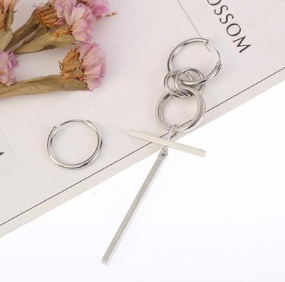 Grote oorbellen eenvoudige lange oorbellen asymmetrische oorbellen (multi-ring oorbellen (single))