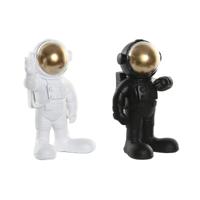 Decoratieve figuren Home ESPRIT Wit Zwart Gouden Ruimtevaarder 20 x 13 x 27 cm (2 Stuks)