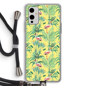 Flamingo party: OnePlus 9 Transparant Hoesje met koord