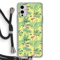 Flamingo party: OnePlus 9 Transparant Hoesje met koord