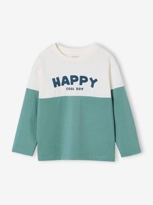 Sweater met lange mouwen met kleurblokken blauwgroen