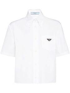 Prada chemise en popeline à plaque logo - Blanc