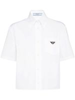 Prada chemise en popeline à plaque logo - Blanc