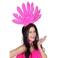 Roze haarband met veren voor dames   -