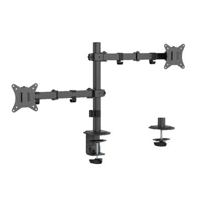 Gembird MA-D2-03 Verstelbare bureaugemonteerde dubbele monitorarm, 17”-32”, zwart