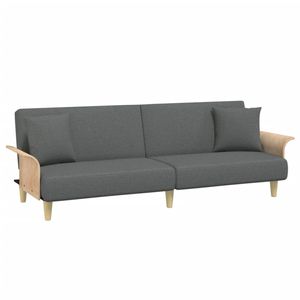 The Living Store Slaapbank Donkergrijs - 224 x 89 x 70 cm - Verstelbare rugleuning - Comfortabele zitervaring