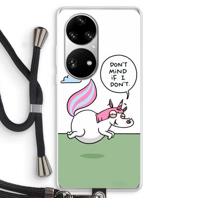 Unicorn: Huawei P50 Pro Transparant Hoesje met koord