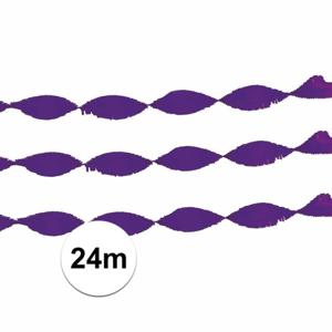 Crepe papier slinger paars 24 meter - Feestslingers