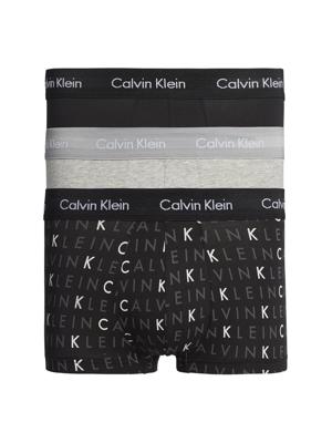 Calvin Klein - 3p Low R Trunk - Cotton Stretch - YKS, Maat:S