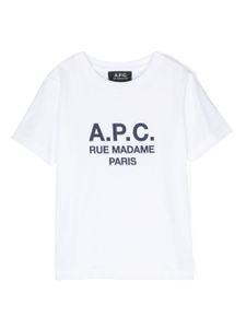 A.P.C. KIDS t-shirt en coton à logo imprimé - Blanc