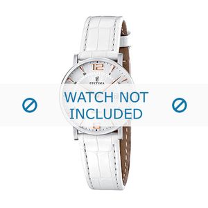 Horlogeband Festina F16477-4 Croco leder Wit 16mm