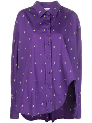 The Attico chemise à logo imprimé - Violet
