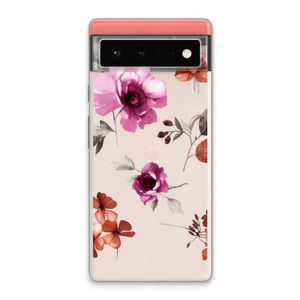 Geschilderde bloemen: Google Pixel 6 Transparant Hoesje