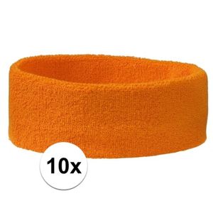 10x Hoofd zweetbandje oranje