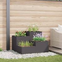 VidaXL Tuin bloempot zwart 100 x 100 x 60 cm staal