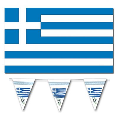 Landen vlaggen versiering set Griekenland 3x artikelen
